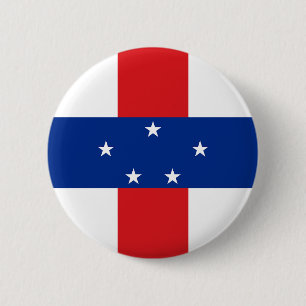 Netherlands Antilles Flag 6 Cm Round Badge