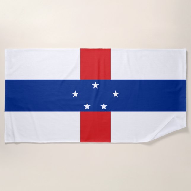 Netherlands Antilles Flag Beach Towel (Front)