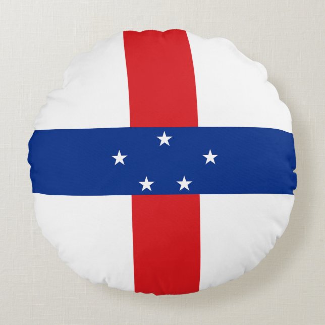 Netherlands Antilles Flag Round Cushion (Front)