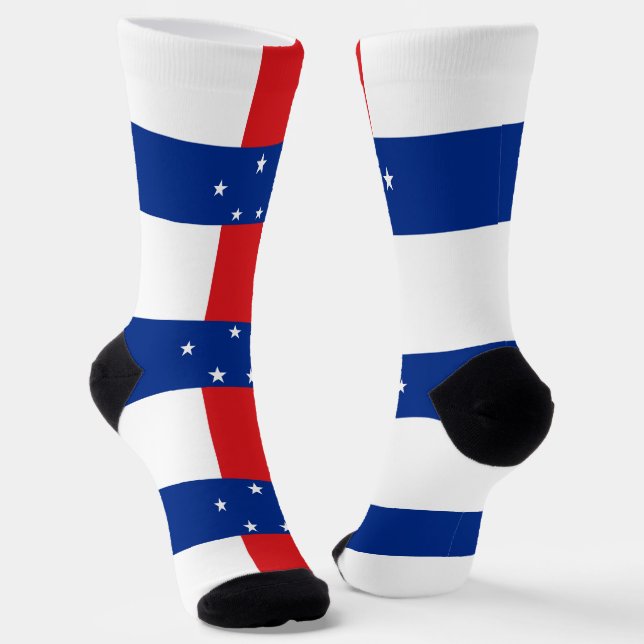 Netherlands Antilles Flag Socks (Angled)