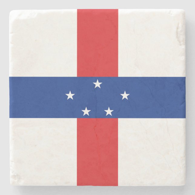 Netherlands Antilles Flag Stone Coaster (Front)