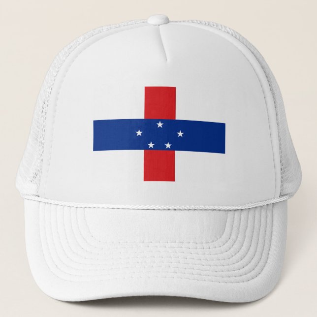 Netherlands Antilles Flag Trucker Hat (Front)