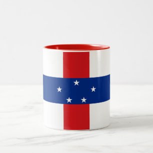 Netherlands Antilles Flag Two-Tone Coffee Mug