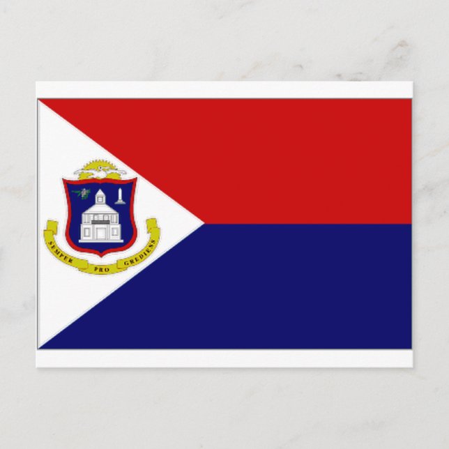 Netherlands Antilles St Maarten Flag Postcard (Front)