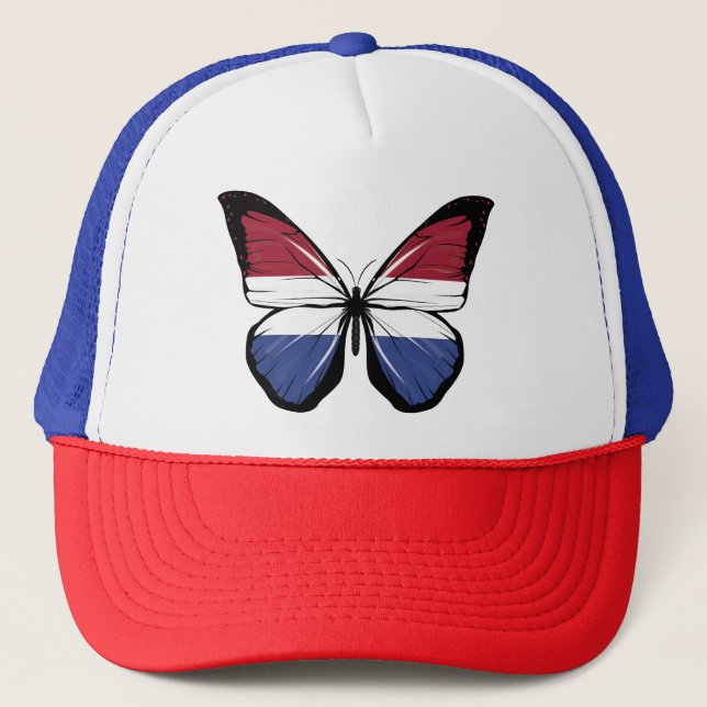 Netherlands Butterfly Flag Trucker Hat (Front)