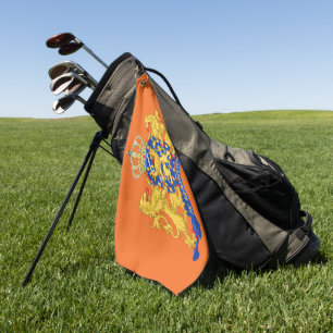 Netherlands Coat of Arms on Orange gtcn Golf Towel