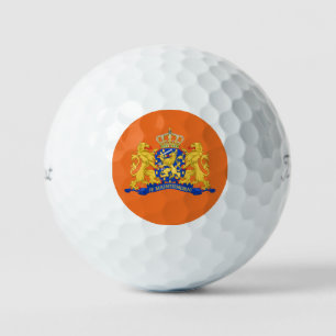 Netherlands Coat of Arms on Orange tpv1 gbcnt Golf Balls