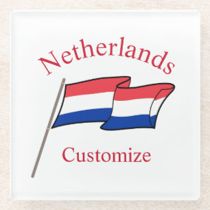 Netherlands Country Flag Thunder_Cove Glass Coaster