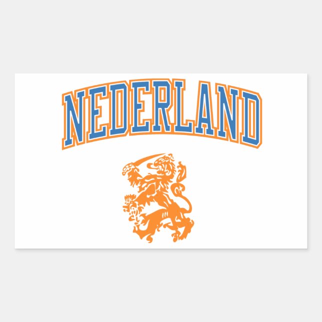 Netherlands + Crest Rectangular Sticker (Front)