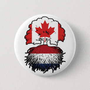 Netherlands Dutch Canadian Canada Tree Roots Flag 6 Cm Round Badge