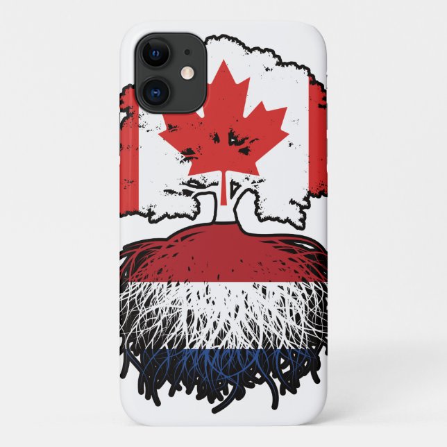 Netherlands Dutch Canadian Canada Tree Roots Flag Case-Mate iPhone Case (Back)