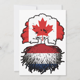 Netherlands Dutch Canadian Canada Tree Roots Flag Invitation