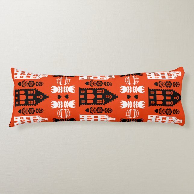Netherlands Dutch Folk Art Print Body Cushion (Front)