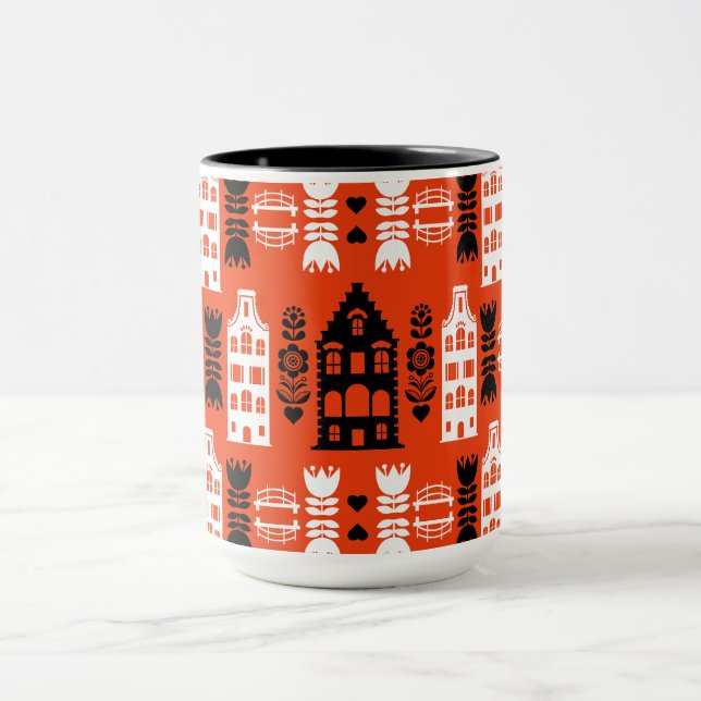 Netherlands Dutch Folk Art Print Mug (Center)