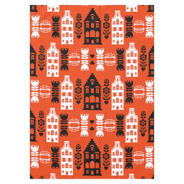 Netherlands Dutch Folk Art Print Tablecloth (Front)