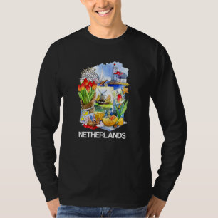 Netherlands Dutch Symbols Canals Tulips Windmills  T-Shirt