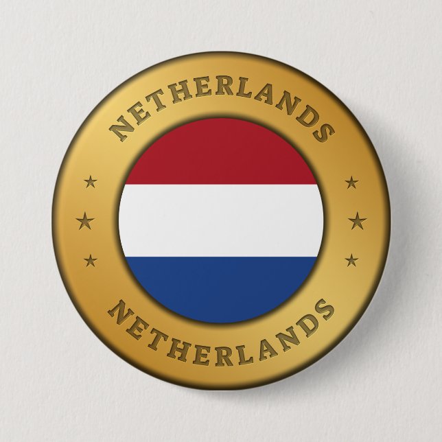 Netherlands Flag 7.5 Cm Round Badge (Front)
