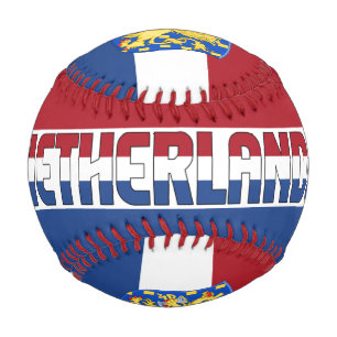 Netherlands Flag and Coat of Arms Patriotic Baseball