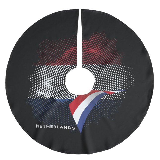 Netherlands flag brushed polyester tree skirt (Front)