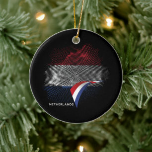 Netherlands flag ceramic tree decoration