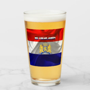 Netherlands flag-coat of arms glass