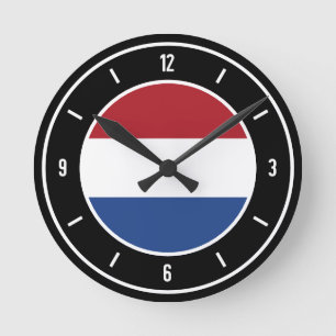 Netherlands Flag Elegant Round Clock