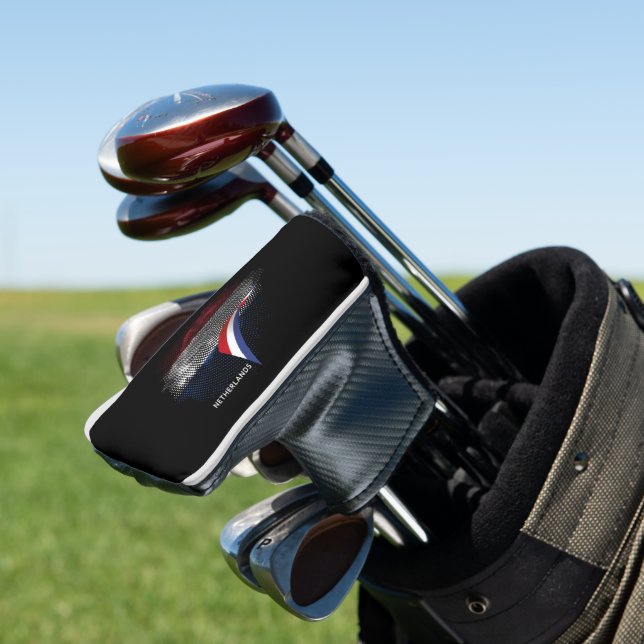 Netherlands flag golf head cover (In Situ)