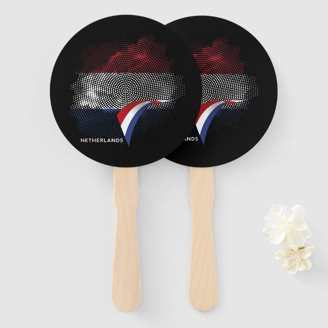 Netherlands flag hand fan (Front and Back)