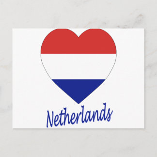 Netherlands Flag Heart Postcard
