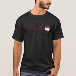 Netherlands Flag Heartbeat EKG Patriotic National T-Shirt
