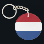 Netherlands Flag Key Ring<br><div class="desc">Patriotic flag of Netherlands.</div>