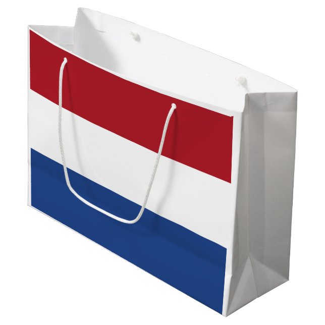 Netherlands Flag Large Gift Bag (Front Angled)