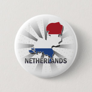 Netherlands Flag Map 2.0 6 Cm Round Badge