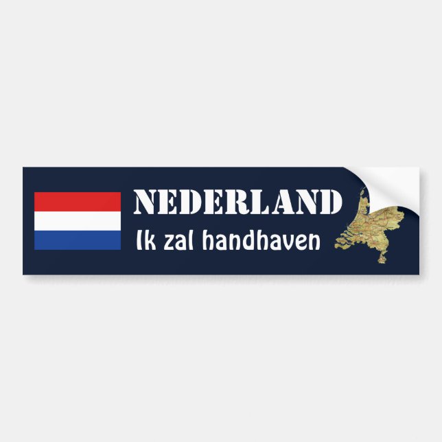 Netherlands Flag + Map Bumper Sticker (Front)