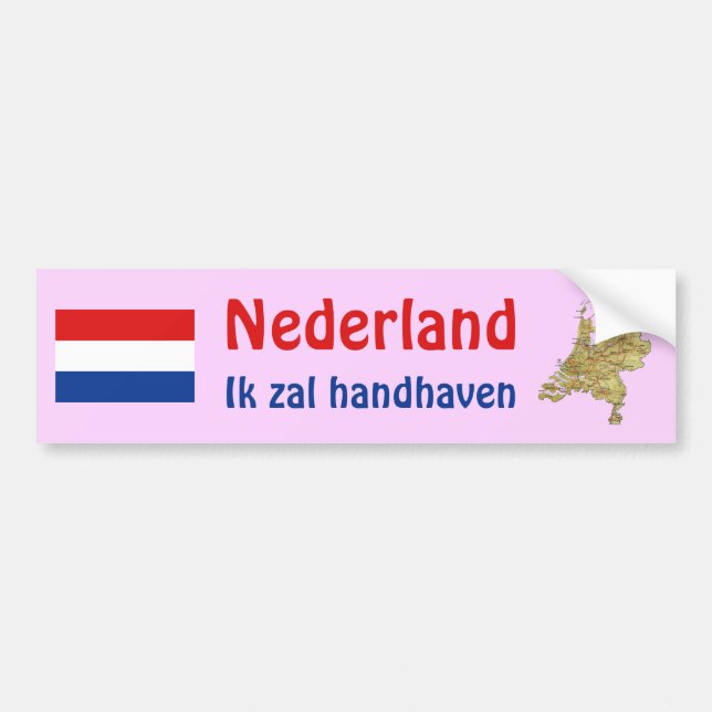Netherlands Flag + Map Bumper Sticker (Front)