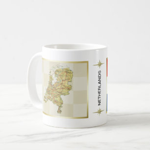Netherlands Flag + Map Mug