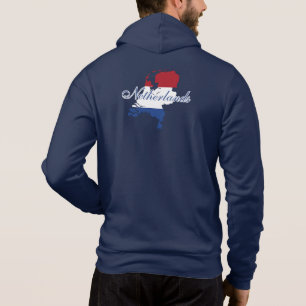 Netherlands Flag Map Souvenir Modern ,Backside Hoodie