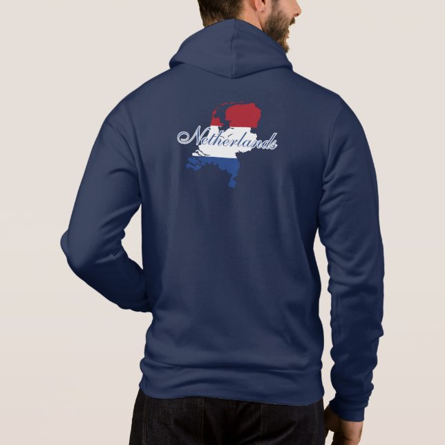 Netherlands Flag Map Souvenir Modern ,Backside Hoodie (Back)