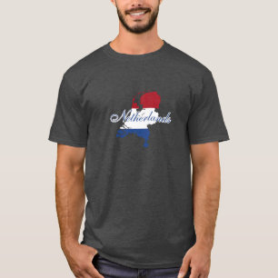 Netherlands Flag Map Souvenir Modern T-Shirt