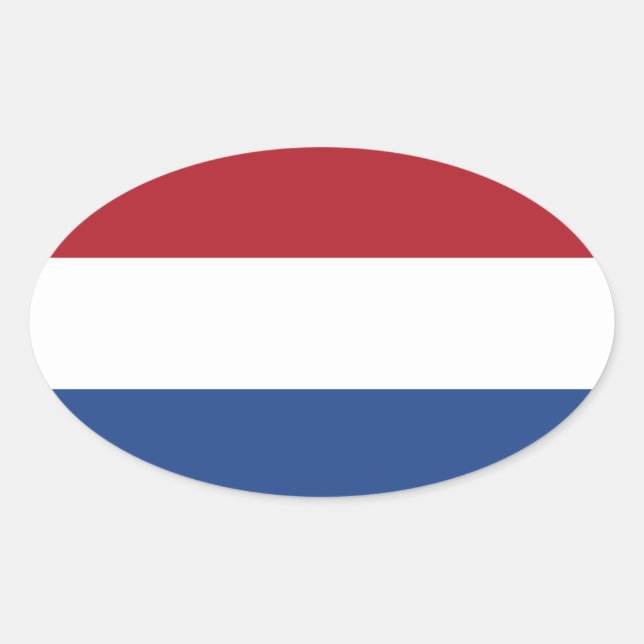 Netherlands* Flag Oval Sticker (Front)