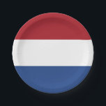 Netherlands Flag Paper Plate<br><div class="desc">Patriotic flag of Netherlands.</div>