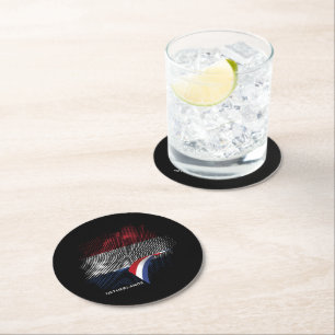 Netherlands flag round paper coaster