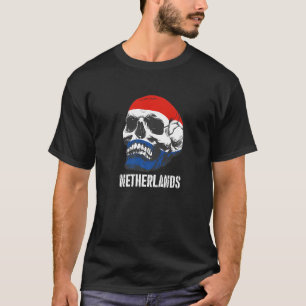 Netherlands Flag Skull Dutch Pride Patriotic T-Shirt