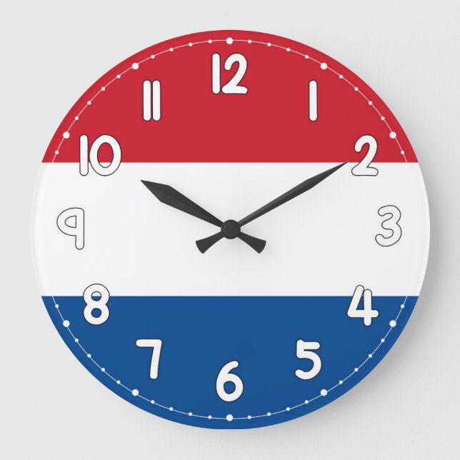 Netherlands Flag Wall Clock – Dutch Patriotic Home (Front)