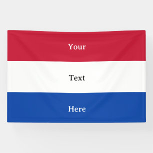 Netherlands Flag with Custom Text Banner