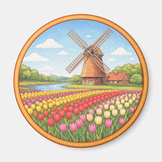 Netherlands' Flowers Fields Magnet (Front)