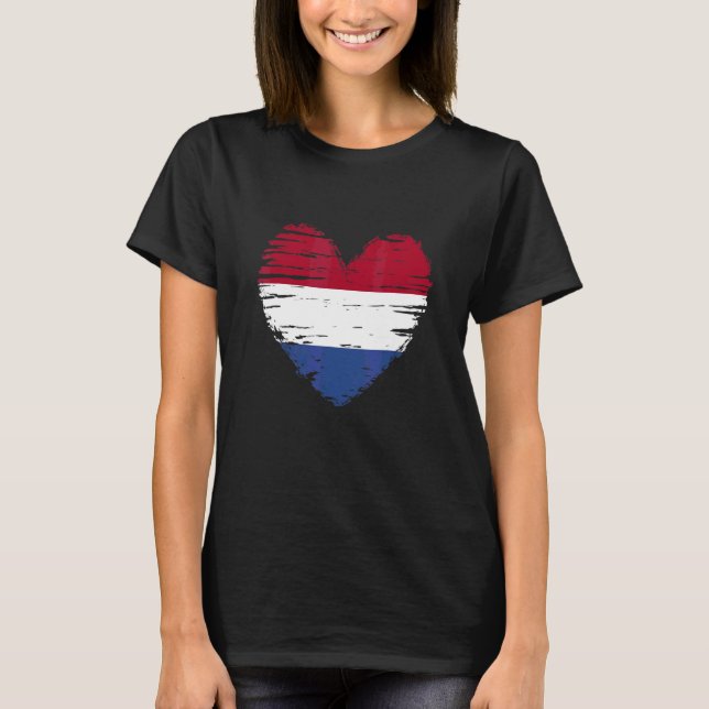 Netherlands Heart Dutch Flag Dutch Pride T-Shirt (Front)