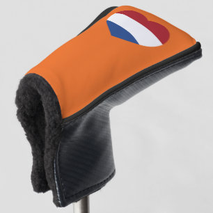 Netherlands Heartflag on Orange pccn Golf Head Cover