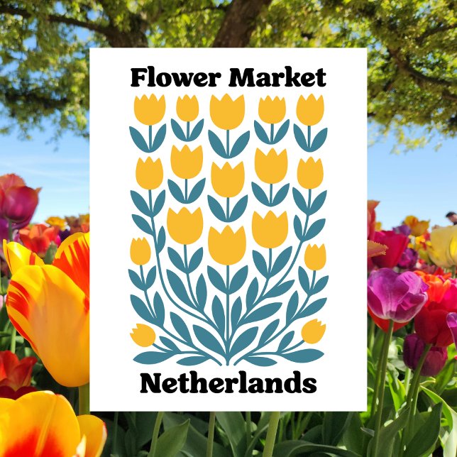 Netherlands Holland Flower Market Yellow Tulip Postcard (Netherlands Holland Flower Market Yellow Tulip Postcard)