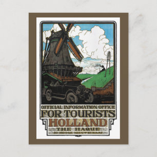 Netherlands Holland Vintage Travel Poster Restored Postcard